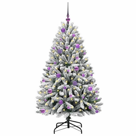 Vidaxl kunstkerstboom met 150 led groen en wit 150 cm pvc en metaal