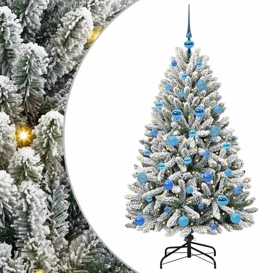 Vidaxl kunstkerstboom met 150 led groen en wit 150 cm pvc en metaal