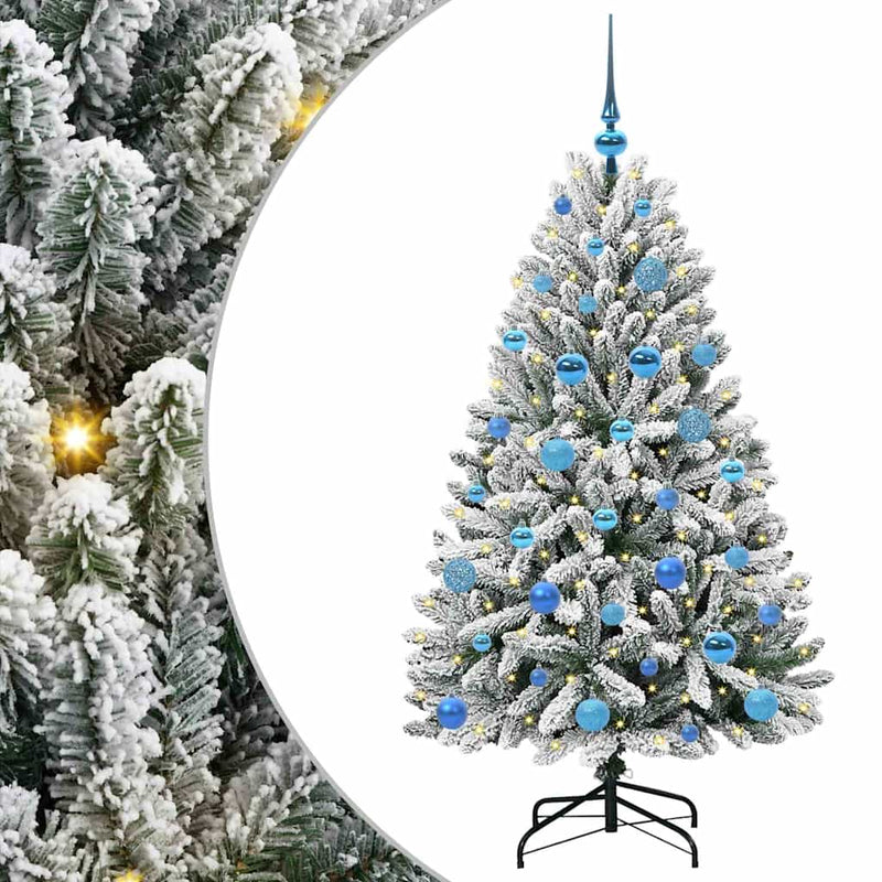 ギャラリービューアに画像をロードする, Vidaxl kunstkerstboom met 150 led groen en wit 150 cm pvc en metaal
