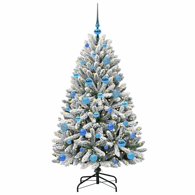 ギャラリービューアに画像をロードする, Vidaxl kunstkerstboom met 150 led groen en wit 150 cm pvc en metaal
