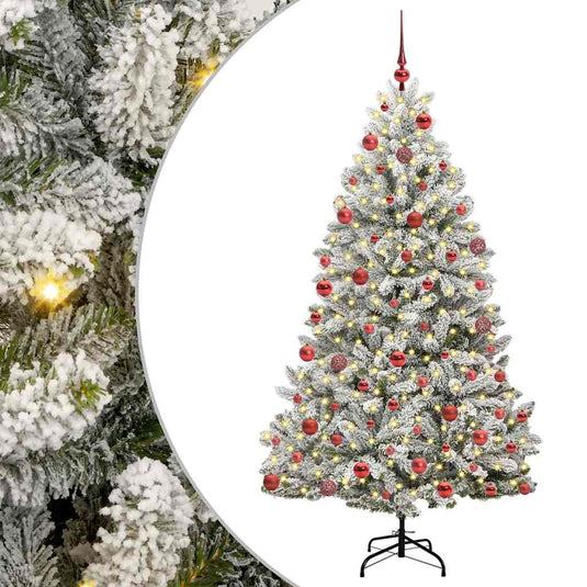 Vidaxl kunstkerstboom met 300 led groen en wit 180 cm pvc en metaal