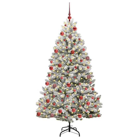 Vidaxl kunstkerstboom met 300 led groen en wit 180 cm pvc en metaal