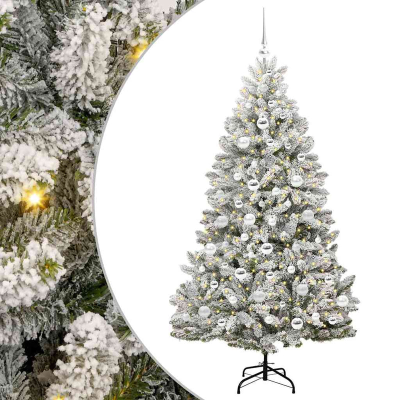 Chargez l'image dans la visionneuse de la galerie, Vidaxl kunstkerstboom met 300 led groen en wit 180 cm pvc en metaal
