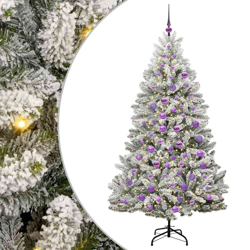 Chargez l'image dans la visionneuse de la galerie, Vidaxl kunstkerstboom met 300 led groen en wit 180 cm pvc en metaal
