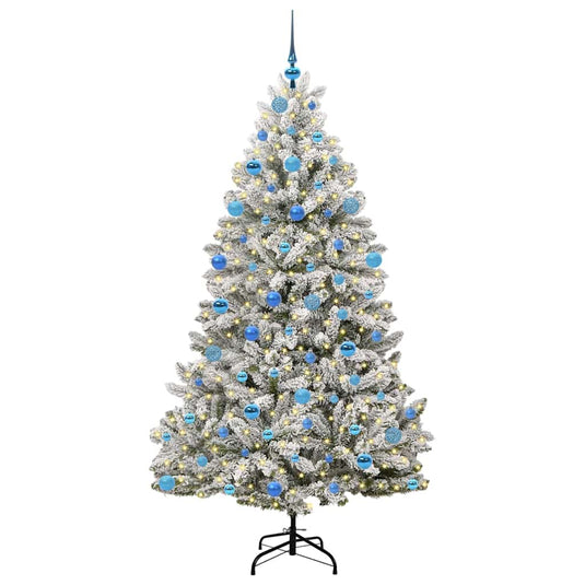 Vidaxl kunstkerstboom met 300 led groen en wit 180 cm pvc en metaal