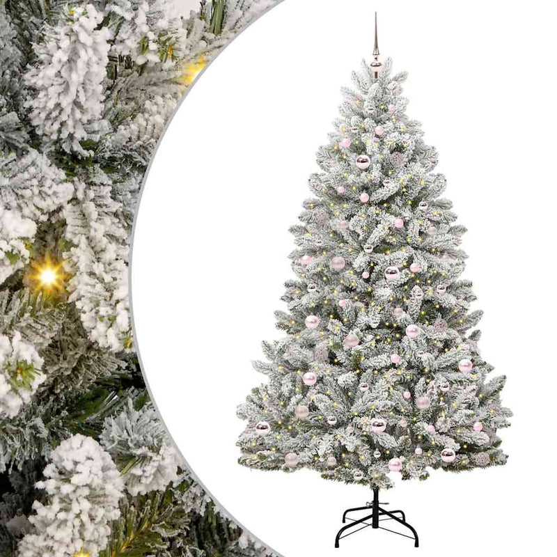 Chargez l'image dans la visionneuse de la galerie, Vidaxl kunstkerstboom met 300 led groen en wit 210 cm pvc en metaal
