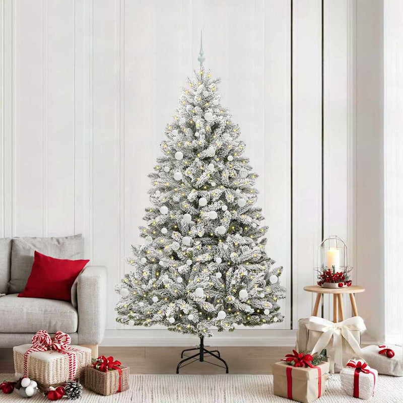 Chargez l'image dans la visionneuse de la galerie, Vidaxl kunstkerstboom met 300 led groen en wit 210 cm pvc en metaal

