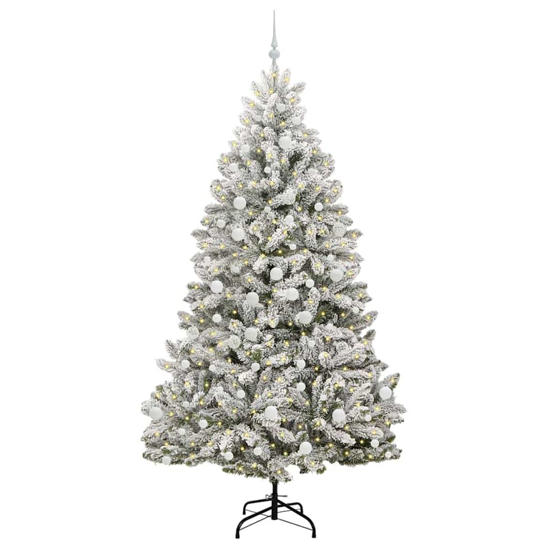 Chargez l'image dans la visionneuse de la galerie, Vidaxl kunstkerstboom met 300 led groen en wit 210 cm pvc en metaal
