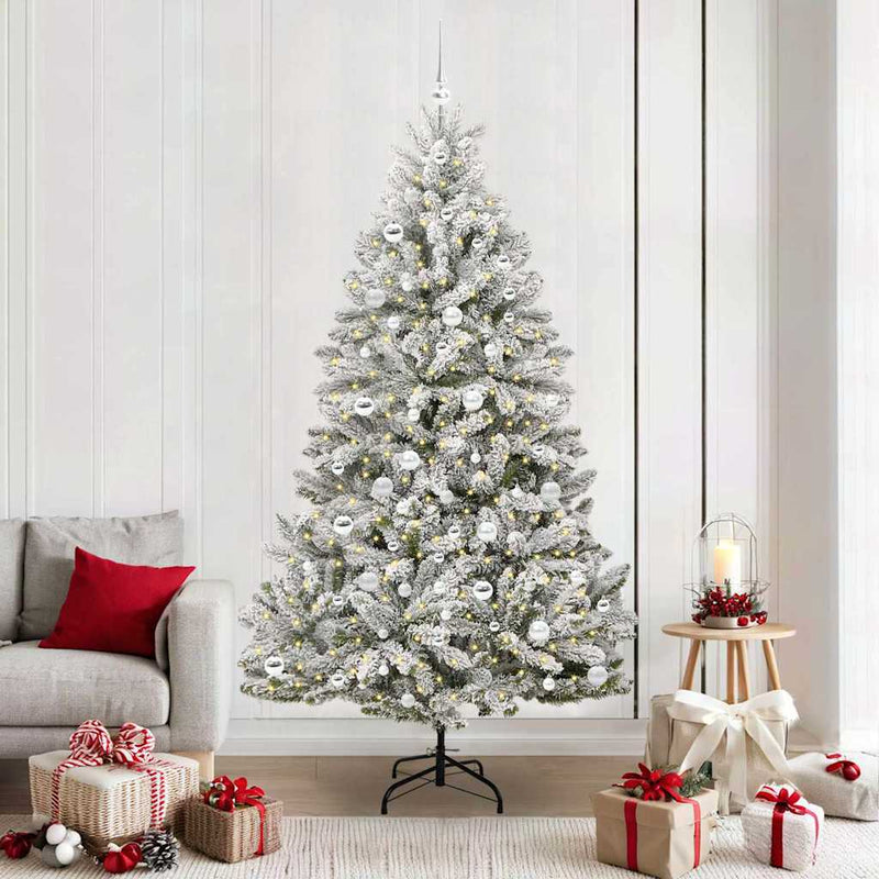Chargez l'image dans la visionneuse de la galerie, Vidaxl kunstkerstboom met 300 led groen en wit 210 cm pvc en metaal
