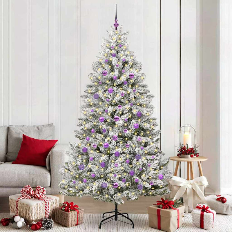 Chargez l'image dans la visionneuse de la galerie, Vidaxl kunstkerstboom met 300 led groen en wit 210 cm pvc en metaal

