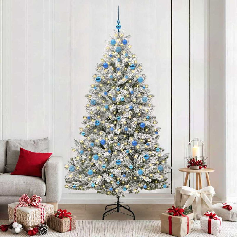 Chargez l'image dans la visionneuse de la galerie, Vidaxl kunstkerstboom met 300 led groen en wit 210 cm pvc en metaal
