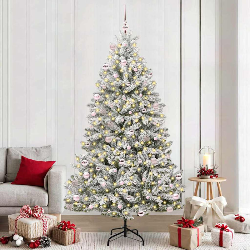 Chargez l'image dans la visionneuse de la galerie, Vidaxl kunstkerstboom met 300 led groen en wit 240 cm pvc en metaal
