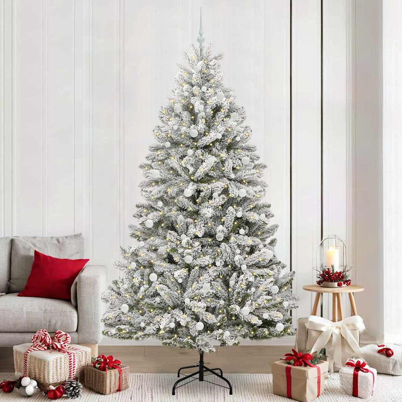 Chargez l'image dans la visionneuse de la galerie, Vidaxl kunstkerstboom met 300 led groen en wit 240 cm pvc en metaal
