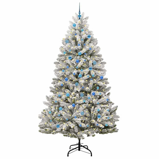 Vidaxl kunstkerstboom met 300 led groen en wit 240 cm pvc en metaal