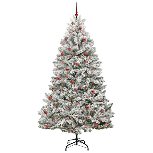 Vidaxl kunstkerstboom met 300 led groen en wit 270 cm pvc en metaal