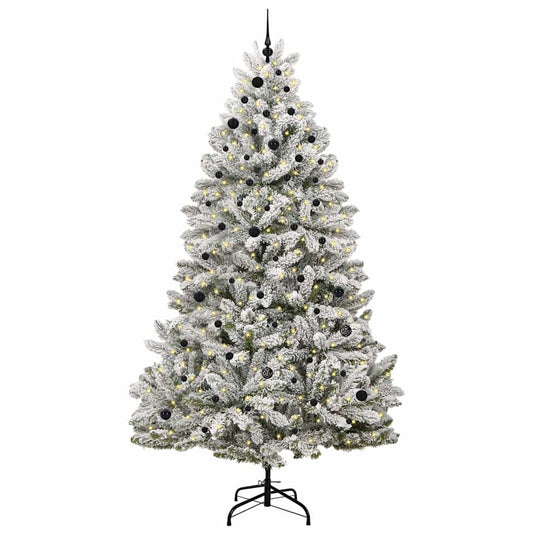 Vidaxl kunstkerstboom met 300 led groen en wit 270 cm pvc en metaal