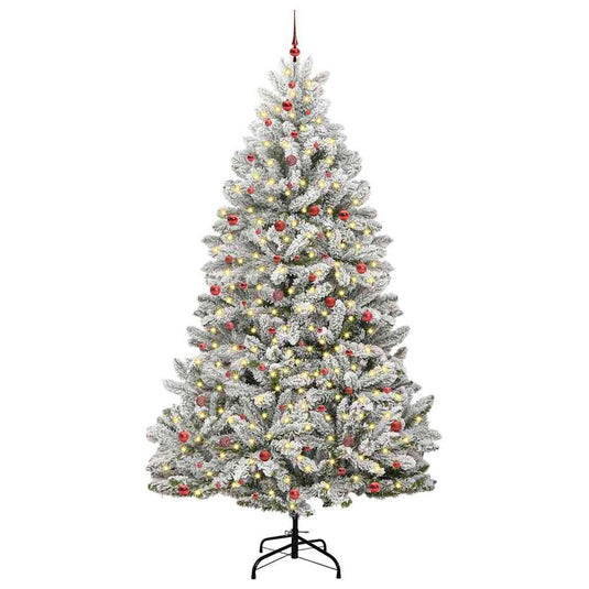 Vidaxl kunstkerstboom met 300 led groen en wit 300 cm pvc en metaal