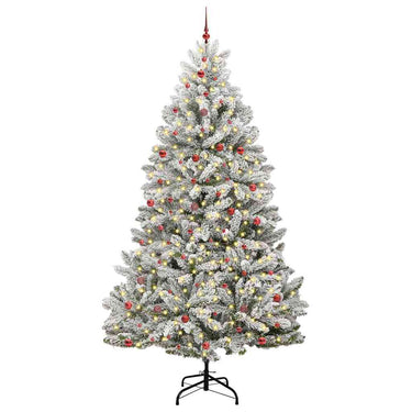 Vidaxl kunstkerstboom met 300 led groen en wit 300 cm pvc en metaal