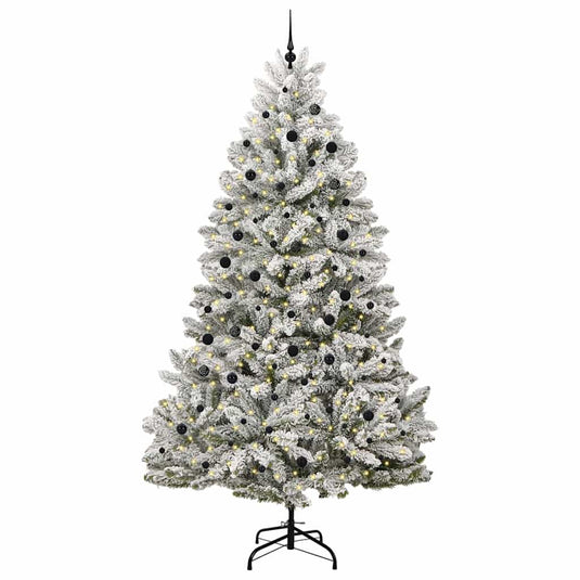 Vidaxl kunstkerstboom met 300 led groen en wit 300 cm pvc en metaal