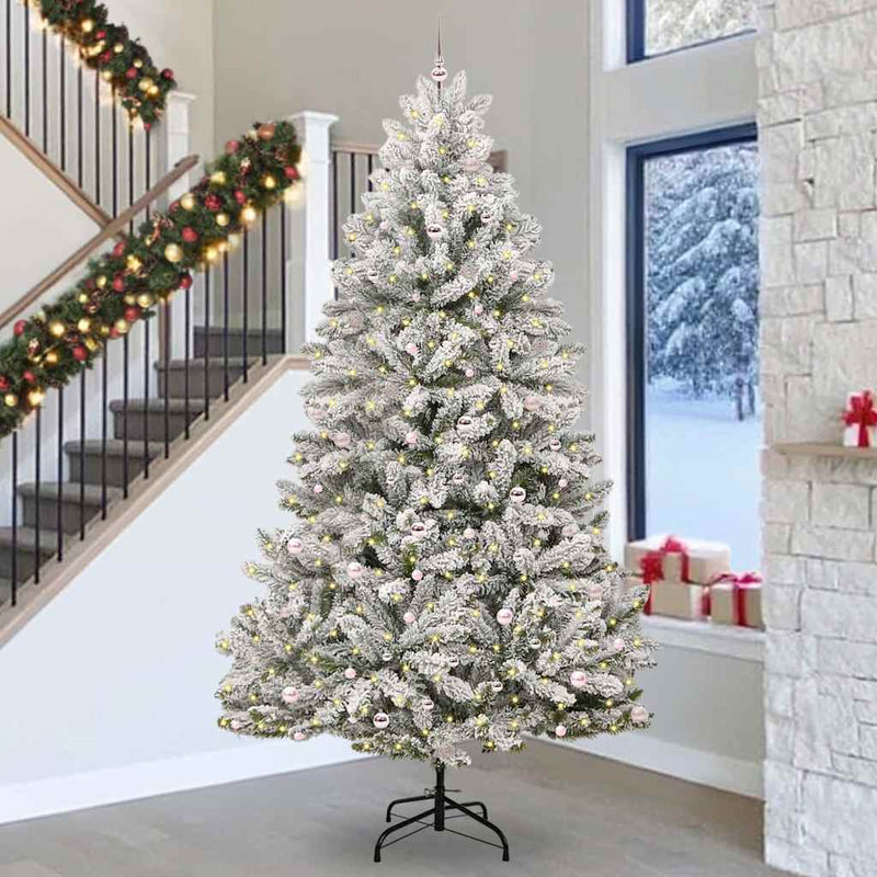 Chargez l'image dans la visionneuse de la galerie, Vidaxl kunstkerstboom met 300 led groen en wit 300 cm pvc en metaal
