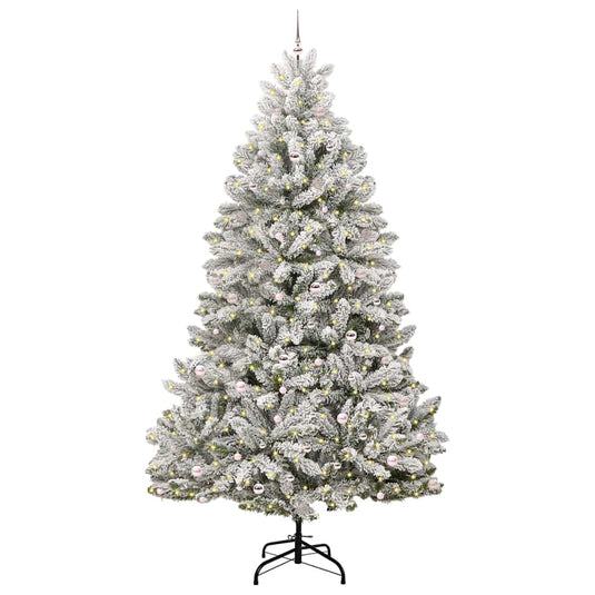 Vidaxl kunstkerstboom met 300 led groen en wit 300 cm pvc en metaal