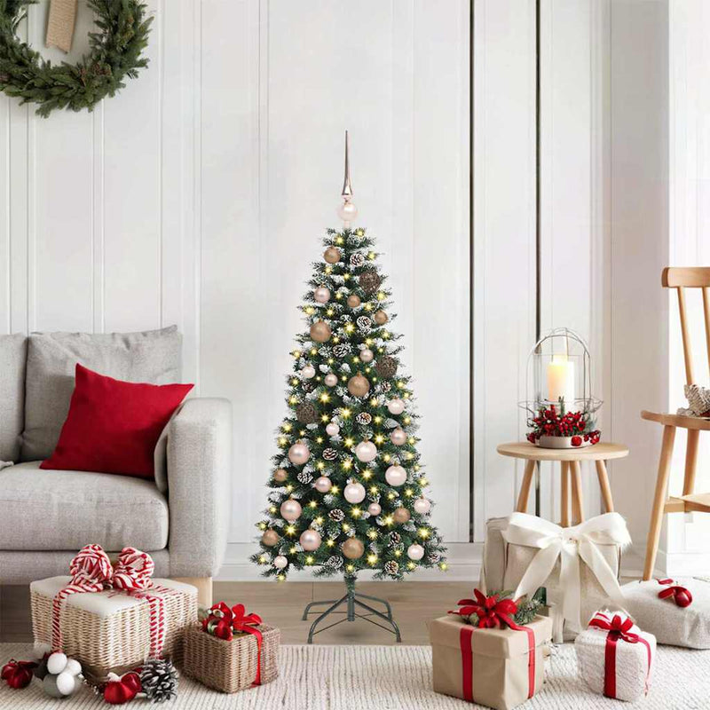 Afbeelding laden in galerijviewer, Vidaxl kunstkerstboom met 150 led groen 120 cm pvc en plastic en staal
