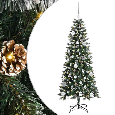 Vidaxl kunstkerstboom met 150 led groen 150 cm pvc en plastic en staal