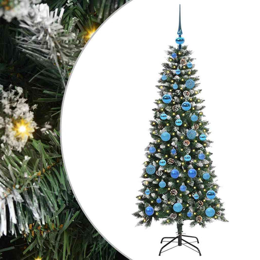 Vidaxl kunstkerstboom met 150 led groen 150 cm pvc en plastic en staal