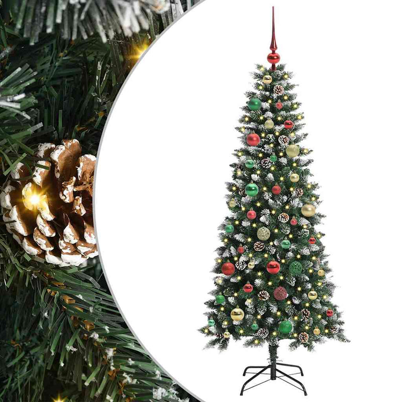 Chargez l'image dans la visionneuse de la galerie, Vidaxl kunstkerstboom met 150 led groen 150 cm pvc en plastic en staal
