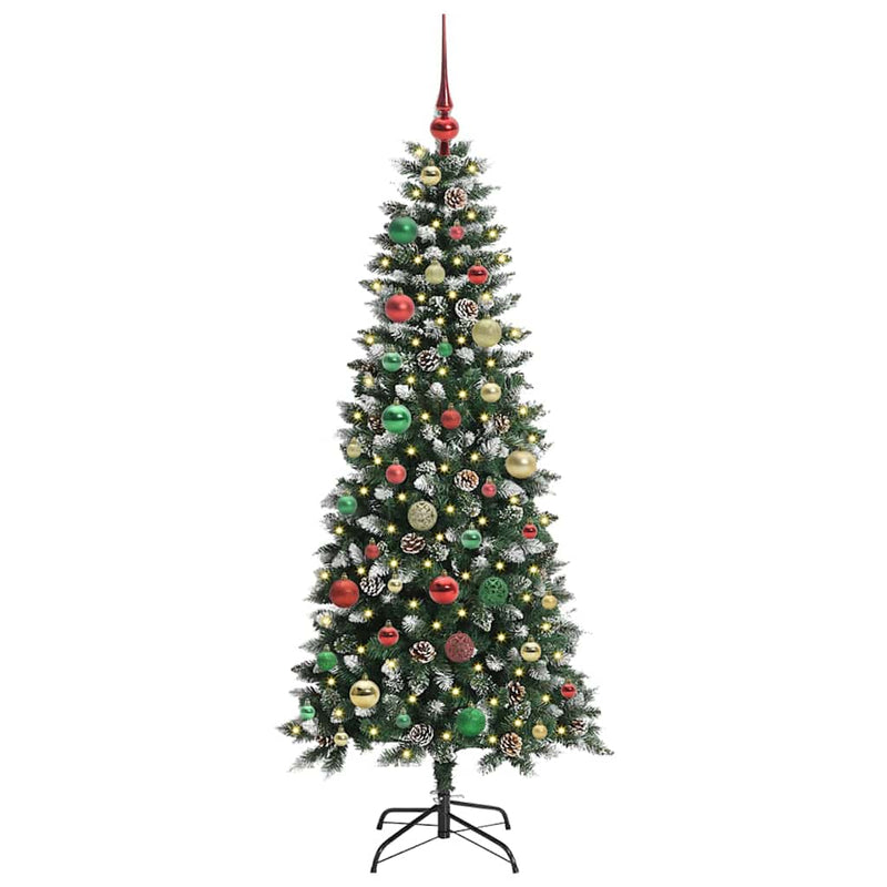 Chargez l'image dans la visionneuse de la galerie, Vidaxl kunstkerstboom met 150 led groen 150 cm pvc en plastic en staal
