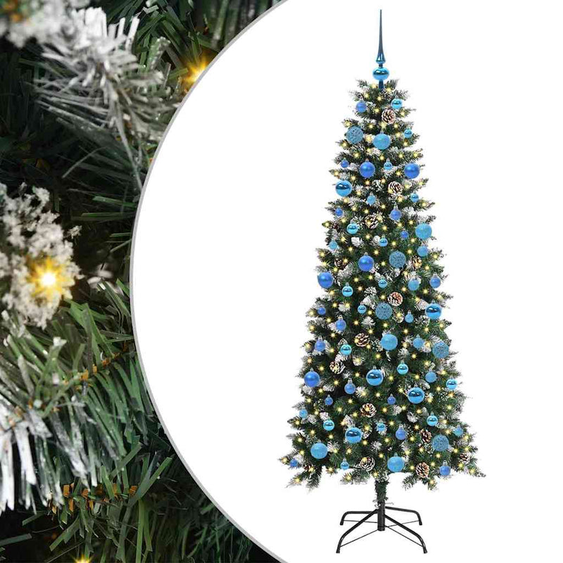 Chargez l'image dans la visionneuse de la galerie, Vidaxl kunstkerstboom met 300 led groen 180 cm pvc en plastic en staal
