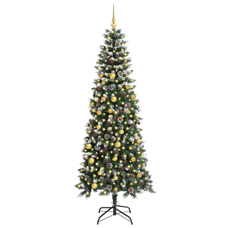 Afbeelding laden in galerijviewer, Vidaxl kunstkerstboom met 300 led groen 210 cm pvc en plastic en staal
