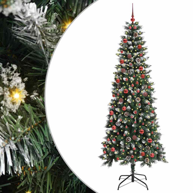 Chargez l'image dans la visionneuse de la galerie, Vidaxl kunstkerstboom met 300 led groen 210 cm pvc en plastic en staal
