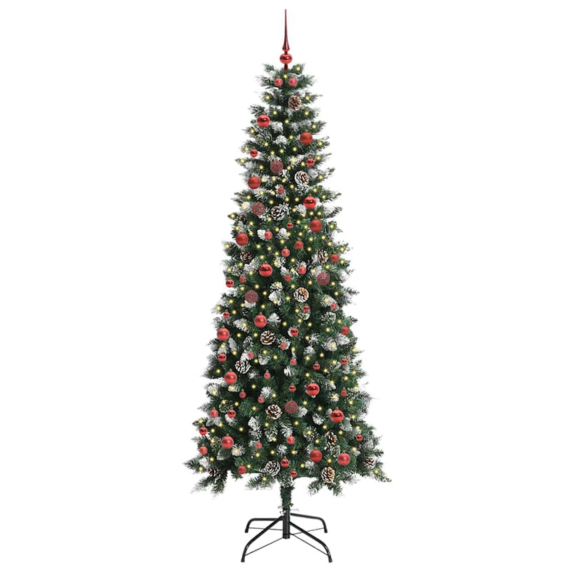 Chargez l'image dans la visionneuse de la galerie, Vidaxl kunstkerstboom met 300 led groen 210 cm pvc en plastic en staal

