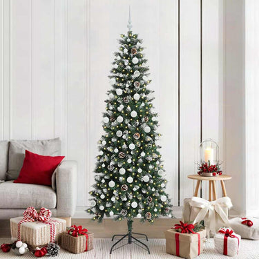 Vidaxl kunstkerstboom met 300 led groen 210 cm pvc en plastic en staal