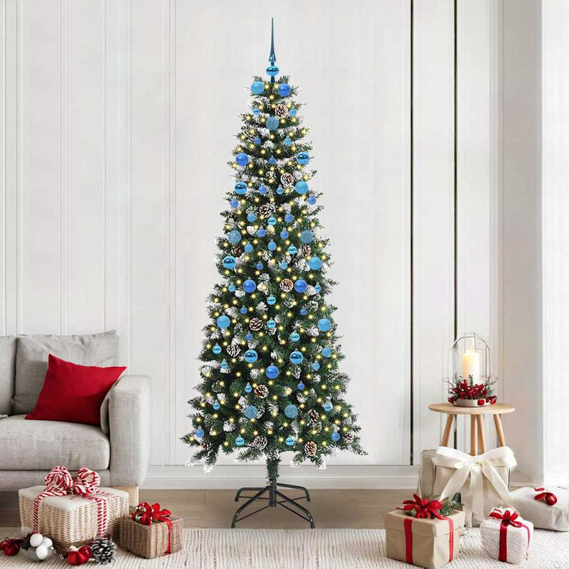 Afbeelding laden in galerijviewer, Vidaxl kunstkerstboom met 300 led groen 210 cm pvc en plastic en staal
