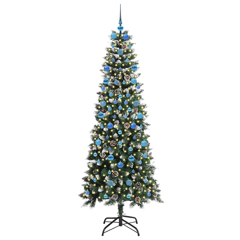 Afbeelding laden in galerijviewer, Vidaxl kunstkerstboom met 300 led groen 210 cm pvc en plastic en staal
