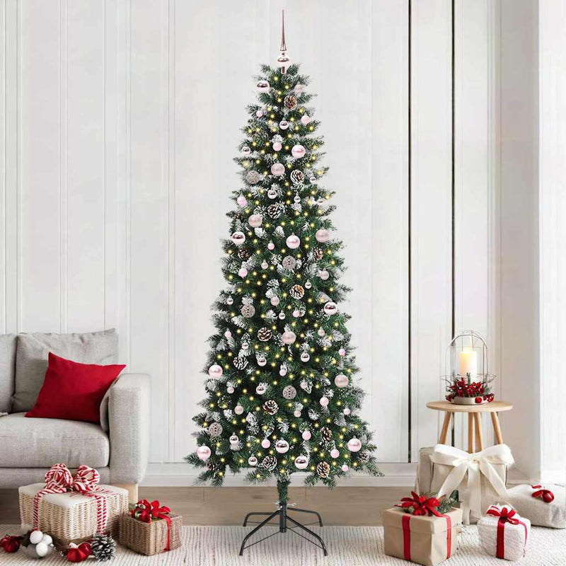 Afbeelding laden in galerijviewer, Vidaxl kunstkerstboom met 300 led groen 240 cm pvc en plastic en staal
