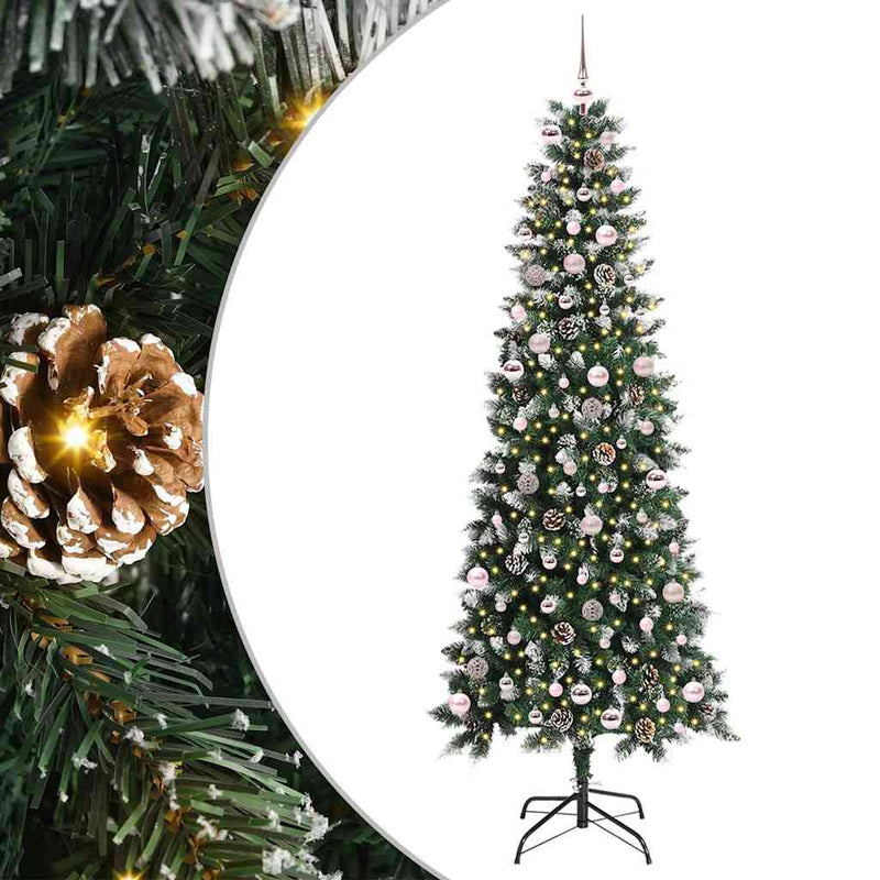 Afbeelding laden in galerijviewer, Vidaxl kunstkerstboom met 300 led groen 240 cm pvc en plastic en staal
