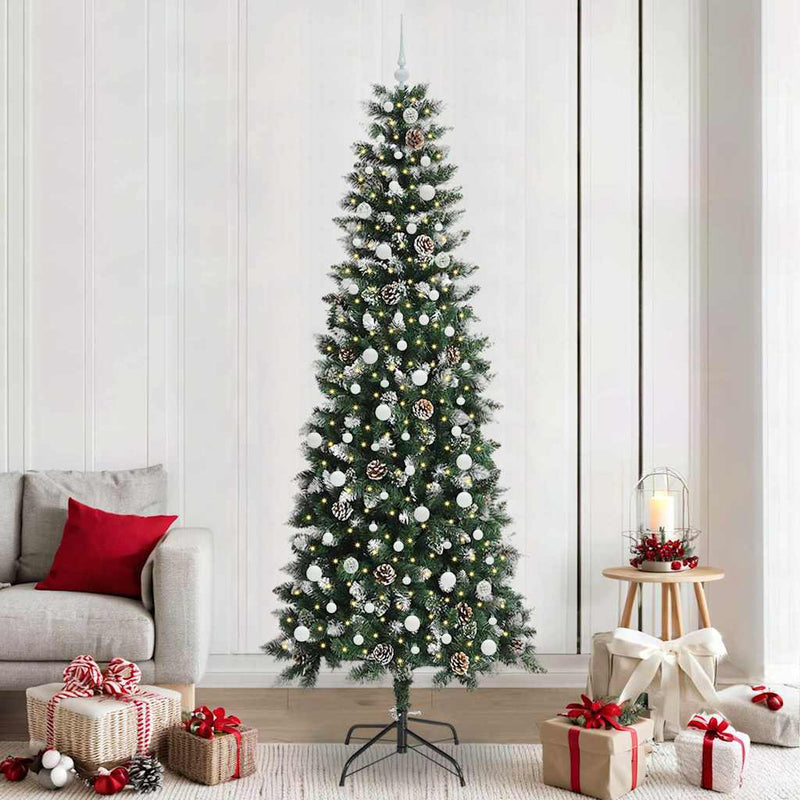 Afbeelding laden in galerijviewer, Vidaxl kunstkerstboom met 300 led groen 240 cm pvc en plastic en staal
