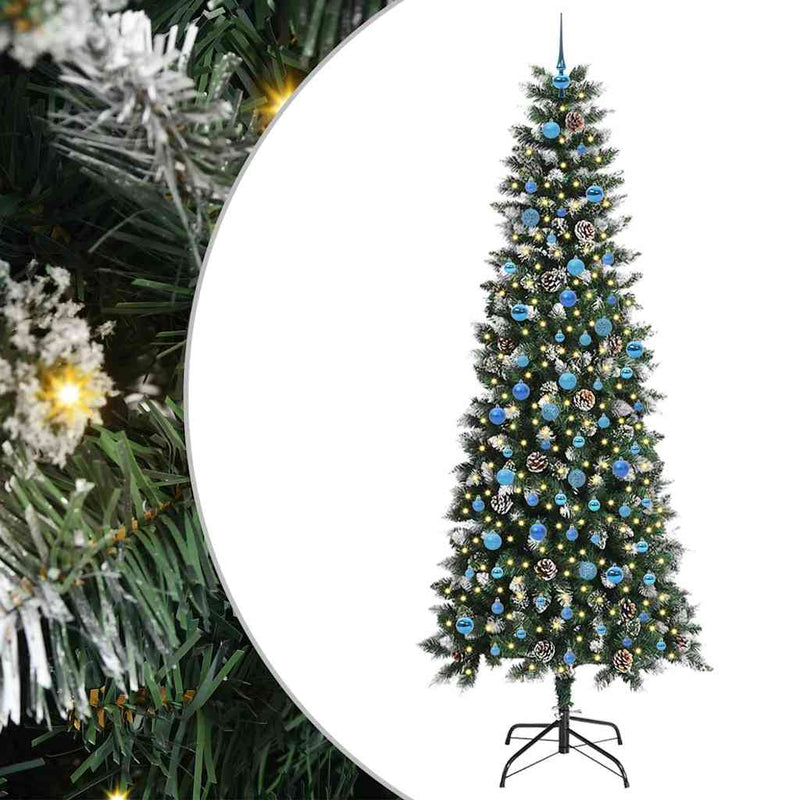 Afbeelding laden in galerijviewer, Vidaxl kunstkerstboom met 300 led groen 240 cm pvc en plastic en staal
