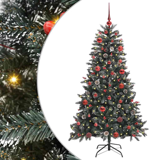 Vidaxl kunstkerstboom met 150 led groen 150 cm pvc en plastic en staal