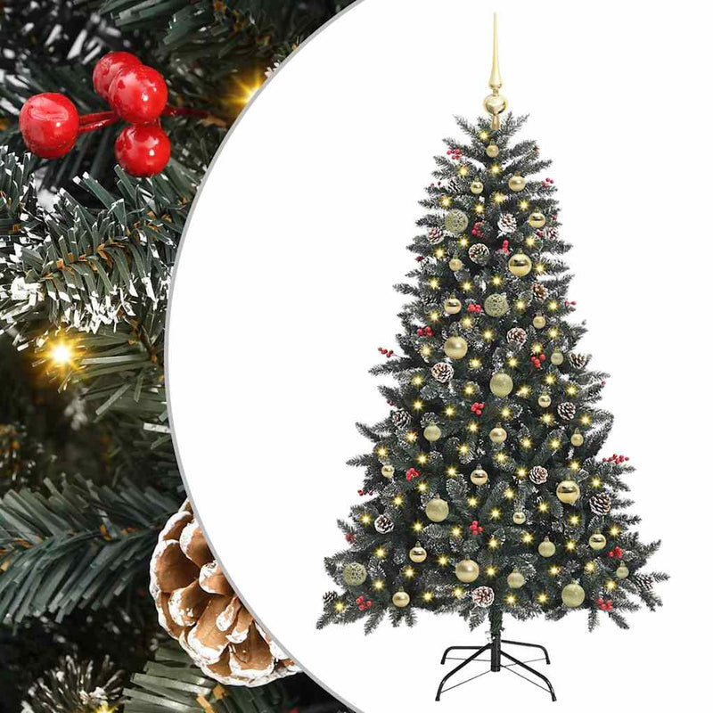 Afbeelding laden in galerijviewer, Vidaxl kunstkerstboom met 150 led groen 150 cm pvc en plastic en staal
