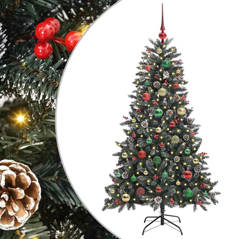 Afbeelding laden in galerijviewer, Vidaxl kunstkerstboom met 150 led groen 150 cm pvc en plastic en staal
