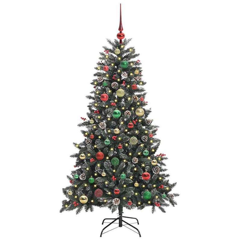 Afbeelding laden in galerijviewer, Vidaxl kunstkerstboom met 150 led groen 150 cm pvc en plastic en staal
