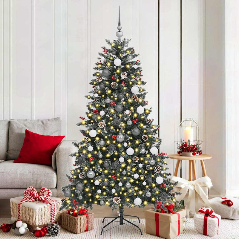 Chargez l'image dans la visionneuse de la galerie, Vidaxl kunstkerstboom met 300 led groen 180 cm pvc en plastic en staal
