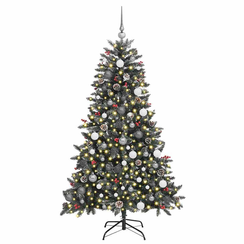 Chargez l'image dans la visionneuse de la galerie, Vidaxl kunstkerstboom met 300 led groen 180 cm pvc en plastic en staal
