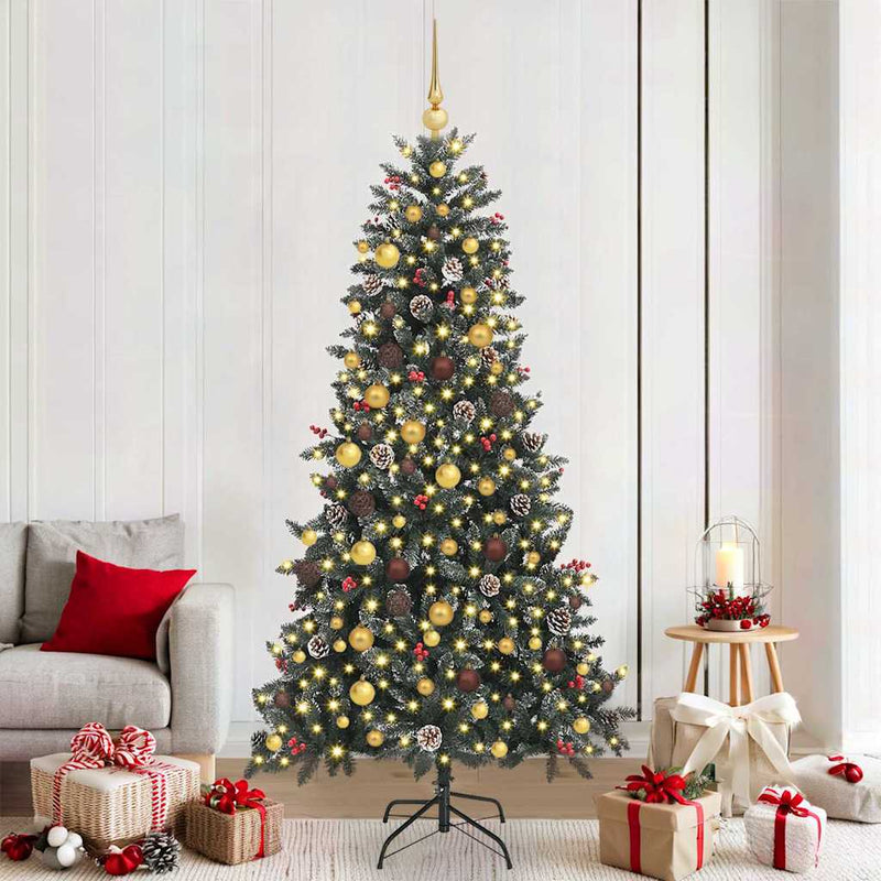 ギャラリービューアに画像をロードする, Vidaxl kunstkerstboom met 300 led groen 210 cm pvc en plastic en staal
