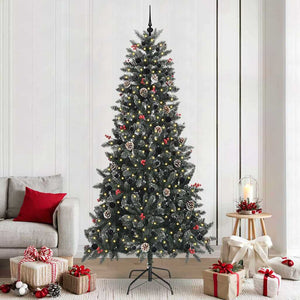 Vidaxl kunstkerstboom met 300 led groen 240 cm pvc en plastic en staal