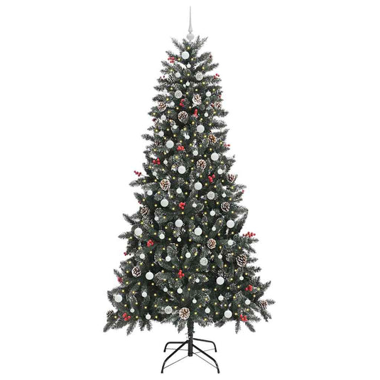 Vidaxl kunstkerstboom met 300 led groen 240 cm pvc en plastic en staal
